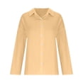 thumbnail image 5 of NTACZA Womens Tops Summer Cotton Business Casual Button Down Shirt Loose Collared Long Sleeve Shirts for Women XL, 5 of 6