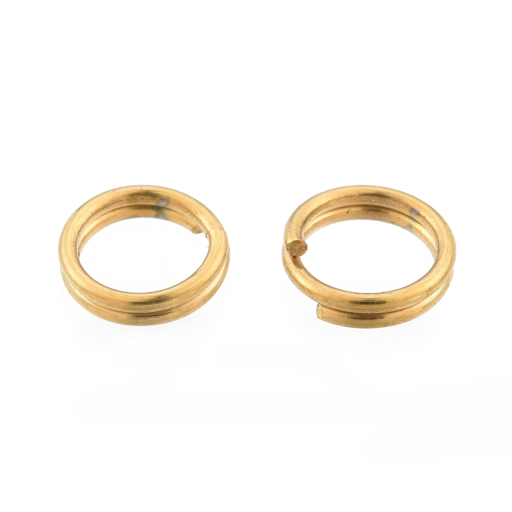 500pcs Ion Plating(IP) 304 Stainless Steel Split Rings Double Loops Jump Rings Golden 5x1mm Inner Diameter: 3.5mm Single Wire: 0.5mm for DIY