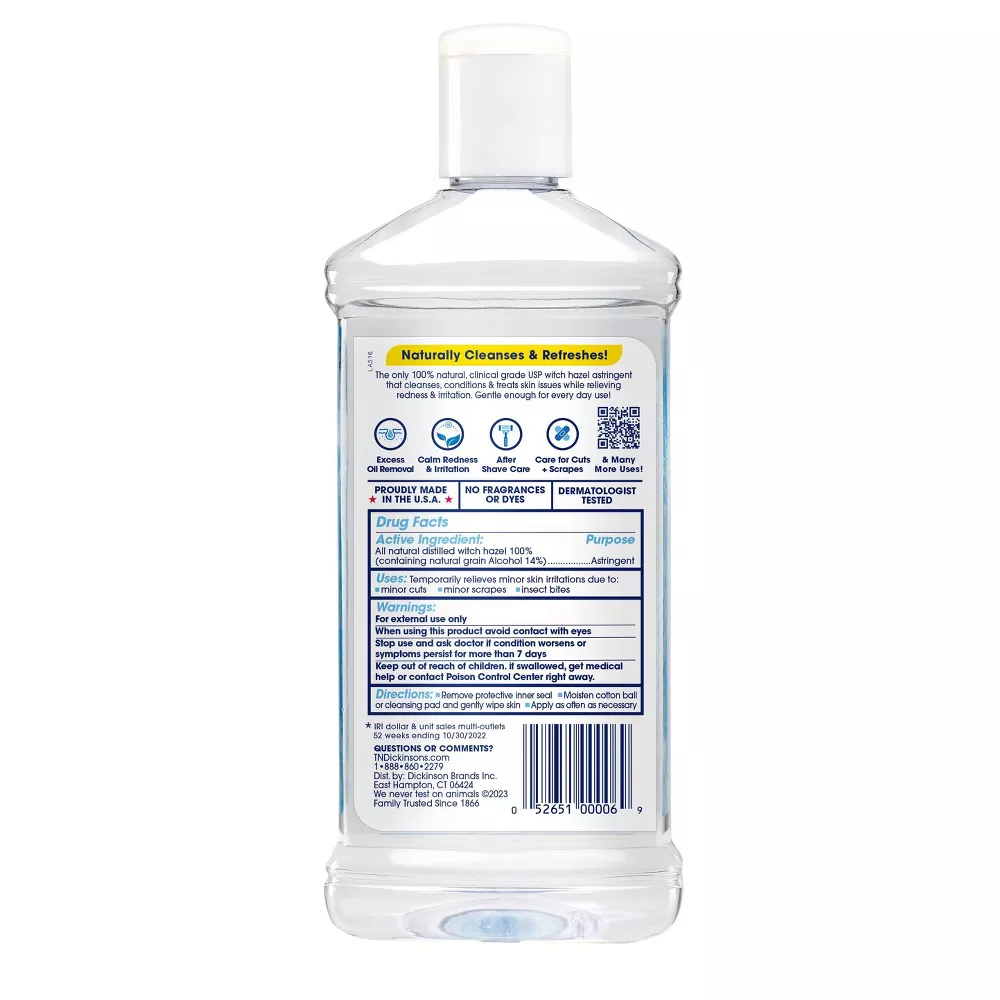Dickinson's Witch Hazel All Natural Astringent 16 oz (Pack of 6)