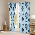 thumbnail image 3 of Manfei Boho Tribal Diamond Blackout Curtains Set of 2 (52x84 Each), Aztec Arrow Curtain, Light Blue Black Gray, 3 of 6