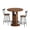 Walnut, variant on Leumius 3-Piece Bar Table Set with 2 Stools,31.5" Round Pub Table with Metal Ring Footrest,Space-Saving Dining Set for Kitchen,Living Room,Small Space,Black