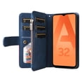 thumbnail image 3 of Multifunctional Case for Samsung A32 4G,[RFID Blocking] 9 Credit Cards Holder with Wrist Strap, Premium PU Leather Zipper Wallet Purse Magnetic Flip Phone Cover for Samsung Galaxy A32 4G, Blue, 3 of 12