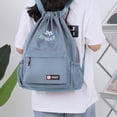thumbnail image 4 of Mochila de viaje para acampar con cordón de gran capacidad para computadora (azul claro), 4 of 5