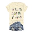 thumbnail image 2 of Halloween Shirts for Women Fashionable Floral Print Short Sleeve T Shirt For Day Celebration Round Neck Top Womens T-Shirts and Beige L, 2 of 4