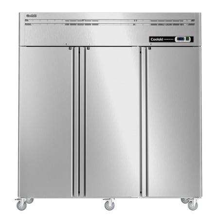 Coolski 72"" W 54 Cu Ft 3-Door Commercial Upright Refrigerator, Stainless Steel