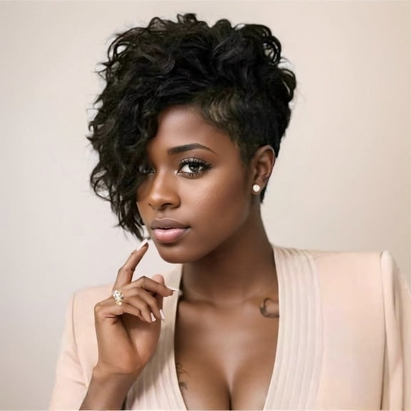 Women's Short Curly Wig High Temperature Silk Red Short Hair Style