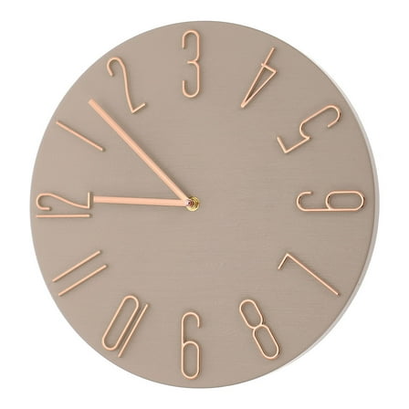 OFFIGAM Khaki Wall Clock Mute Hanging Decor Design for Home