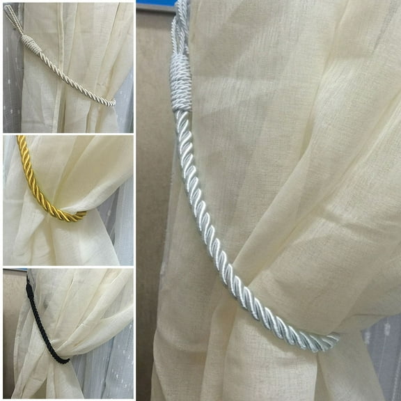 ODOMY Tiebacks Decorative Plain Rope Rope Holdback Curtain (2 Count)