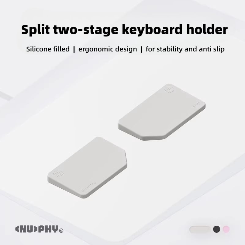 2-in-1 Split Keyboard Wrist Rest, Adjustable Height Ergonomic Palm Support Pad for Mechanical Keyboards, Plastic Wrist Pad with Dual-Level Design