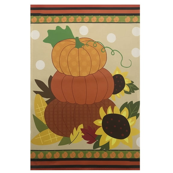 Pumpkins and Sunflowers Autumn Harvest Garden Flag 28" x 40"