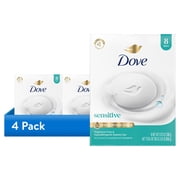 (4 pack) Dove Beauty Bar Soap For Sensitive Skin, Sensitive, Fragrance Free And Hypoallergenic ,3.75 oz 8 Bars