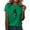 Green, variant on Vetement Femme ete 2025 Women's Fashion Casual Spring/ Summer Round Neck 3d Feather Print Short Sleeve T Shirt Top Shirts for Women Long Sleeve Athletic Shirt Our Womens Long Womens Tee Tops S