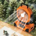 thumbnail image 1 of Ventilador recargable de ventilador de campamento solar con luz LED (naranja 10000mAh), 1 of 9