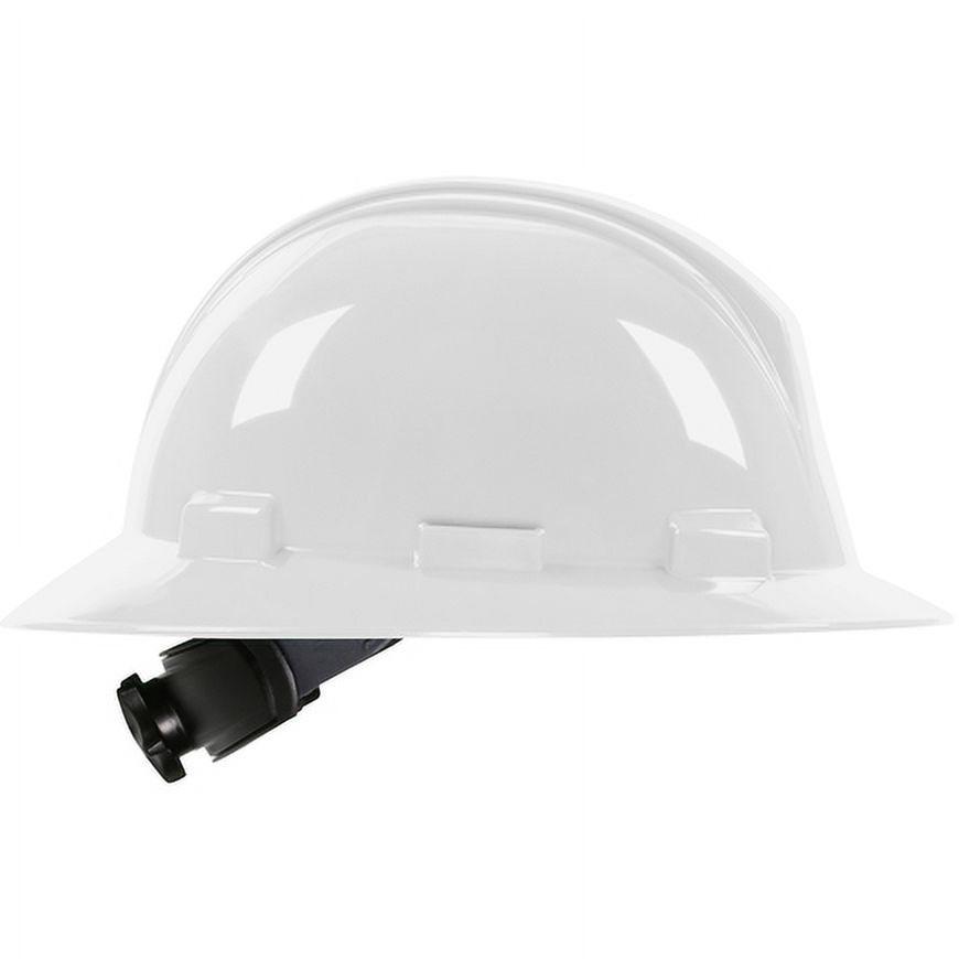 PIP Industries B3113466 Kilimanjaro Full Brim HDPE Shell 4 Point Nylon Webbing Cradle Ratchet Adjustment Hard Hat, White