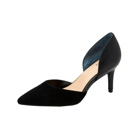 

ALFANI Womens Black D orsay Cushioned Jaxsonn Stiletto Slip On Leather Dress Pumps 9 M