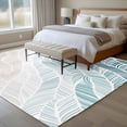 thumbnail image 5 of Area Rug 60×96in, Geometric Stripe Ombre Art Floor Carpet Living Room Rug, Abstract Lines Blue Beige Non-Slip Welcome Mat Indoor Rugs for Bedroom Dining Room, 5 of 9