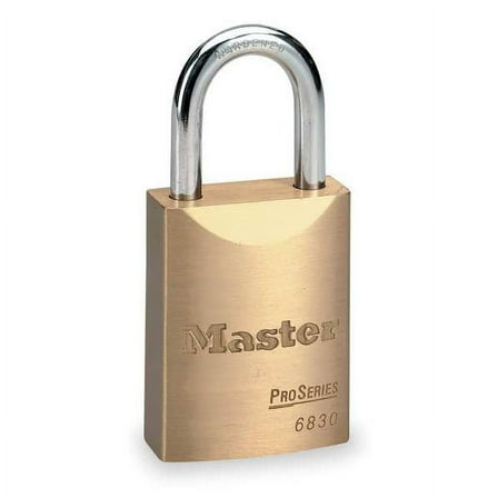 Master Lock Keyed Padlock, 25/32 in,Rectangle,Gold 6830NKA