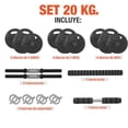 thumbnail image 2 of Set de Mancuernas Ajustables Altera 20 kg con Barra Recta y Discos Intercambiables, 2 of 8