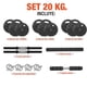 thumbnail image 2 of Set de Mancuernas Ajustables Altera 20 kg con Barra Recta y Discos Intercambiables, 2 of 8