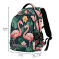 thumbnail image 2 of FORMRS Kids School Backpack Elementary Student Unisex Travel Bookbag with Reflective Stripes, Flamingo Leaves Pattern, 2 of 7