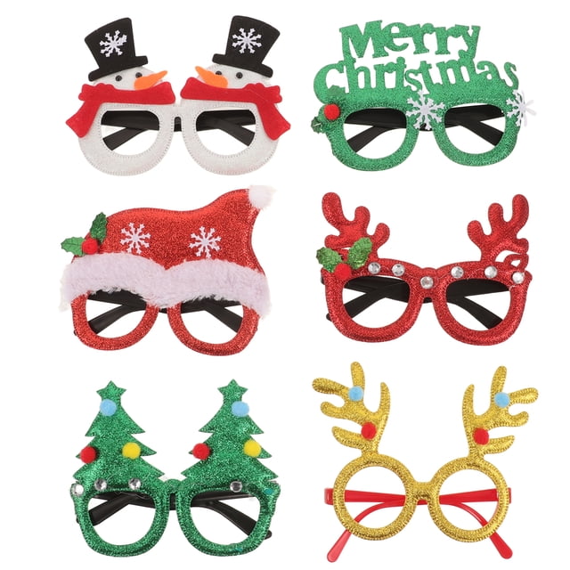 6 piezas novedosas gafas de fiesta de Navidad accesorios de fotos gafas divertidas decoración de gafas de Navidad