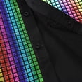 thumbnail image 5 of WREESH Men's Party Button Down Shirts Formal Sequin Buckle Shirts with Collar for a Bright and Colorful Appearance Multicolor, 5 of 8