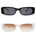 thumbnail image 3 of Women's 90s Retro Y2K Rectangle Sunglasses Vintage Square Shades UV400, 3 of 5