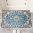 thumbnail image 2 of Bohemian Blue Floral Patterned Carpet Door Mat Welcome Door Mat for Front Door, Home Entrance, Yard, Floor, Patio, Non Slip Spring Summer Welcome Mat Indoor Outdoor Doormat 30"*17", 2 of 6