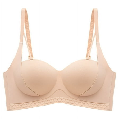 HHH 2023 New Autumn and Winter Underwear Women s Half Cup Big Red Live Broadcast Thick Small Breast Gathered Flat Chest Glossy Bra