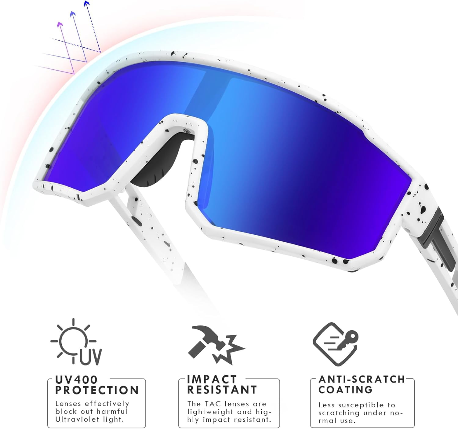 Youth Baseball Sunglasses, Kids Polarized Sports Sunglasses,UV400 Protection Glasses for Boys Girls Softball Cycling