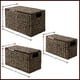 thumbnail image 2 of Juego de 3 cestas de almacenamiento de jacinto de agua con tapas, color espresso: cestas de almacenamiento tejidas pequeñas, medianas y grandes para baño, dormitorio, armarios y estantes, 2 of 5