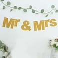 thumbnail image 6 of Efavormart 3ft Gold Glittered Mr & Mrs Paper Hanging Wedding Anniversary Banner, Party Garland Banner, 6 of 11