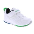 thumbnail image 2 of Zapatos TSUKIHOSHI Racer para bebés y niños pequeños, con cierre de correa, lavables a máquina, puntera ancha y suelas antideslizantes y que no dejan marcas, blanco/verde, 3 bebés (0-12) meses, 2 of 7