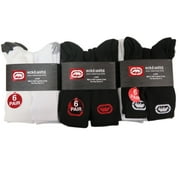 Ecko Unltd. Mens Half Cushion Crew Athletic Socks 6-Pack (Black)