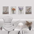 thumbnail image 2 of PixonSign 4 PCS Flowers Posters Lavender Cottonflower Framed Canvas Prints Wildflower Floral Botanical Print Nature Illustration Decorative Country/Farmhouse Modern Home Artwork - 12"x16" White, 2 of 5