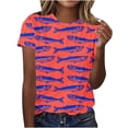 thumbnail image 2 of Sokhug Women's Fashion T-Shirts Funny Fish Graphic Crew Neck Tees Summer Casual Lightweight Breathable Athletic Tops, 2 of 5