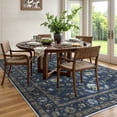 thumbnail image 3 of Lahome Decor Floral Area Rug 5x7, Machine Washable Rugs for Entryway, Non Slip Rug with Vintage Printed, Low Pile Carpet for Living Room Kitchen Bedroom Home, Blue, 3 of 9
