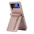 thumbnail image 6 of Crossbody zipper card holder leather phone case suitable for Samsung Galaxy Z flip5, lanyard and flip bracket, 6 of 12