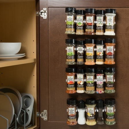 Spice Rack Organizer- Cabinet Gripper Clip Strips for Kitchen, Countertop and Pantry Organization and Spices Storage By Lavish