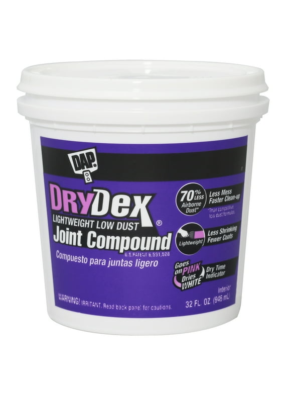 DAP DryDex Lightweight Low Dust Joint Compound 32 oz Pink to White DryDex Dry Time Indicator
