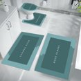 thumbnail image 5 of 4-Piece Bathroom Toilet Mat Set, Super Absorbent, Non-Slip Backing, Washable, Gray/Blue/Green/Pink, Modern Style, Full Coverage for Home or Hotel Use, 5 of 7