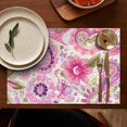 thumbnail image 5 of Pioneer Flower Floral Print Pattern Summer Placemats Table Placemats Set Of 4-Linen Kitchen Washable Placemats Table Mats 12x18 Inch Non-Slip Heat Resistant, 5 of 5