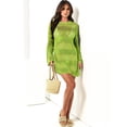 thumbnail image 5 of ANRABESS Womens Swimsuit Cover Up Crochet Long Sleeve Mesh Knit Summer Beach Dress Sheer Hollow Out Bathing Suit Coverup, 5 of 11