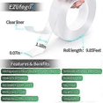 thumbnail image 2 of EZlifego Double Sided Tape Heavy Duty Multipurpose Removable Mounting Tape Adhesive Grip Reusable Strong Sticky Wall Tape Strips Transparent Tape Post, 2 of 5