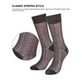 thumbnail image 5 of Gustave 5 Pairs Mens Sheer Silk Socks Ultra-Thin Breathable Business Dress Socks Summer Dry Fit Striped Crew Socks "Black & & Gray & Coffee & Navy & Khaki", 5 of 9