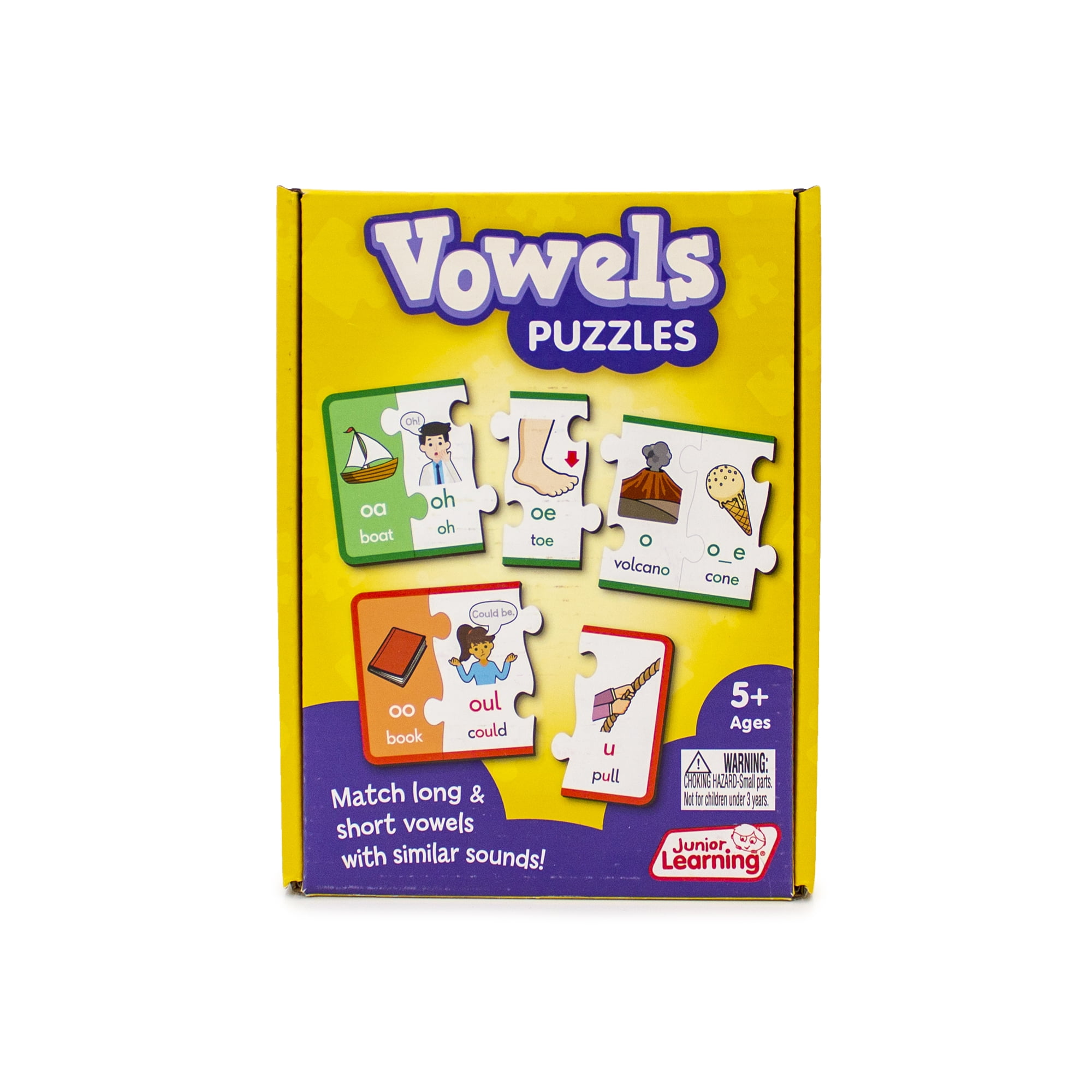 Junior Learning Vowel Puzzles Set Match Long & Short Vowels With