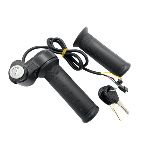 Puño del acelerador del manillar,Puño del acelerador con control de velocidad para manillar de bicicleta eléctrica,Cable del acelerador de puño giratorio para patinete izquierda y derecha