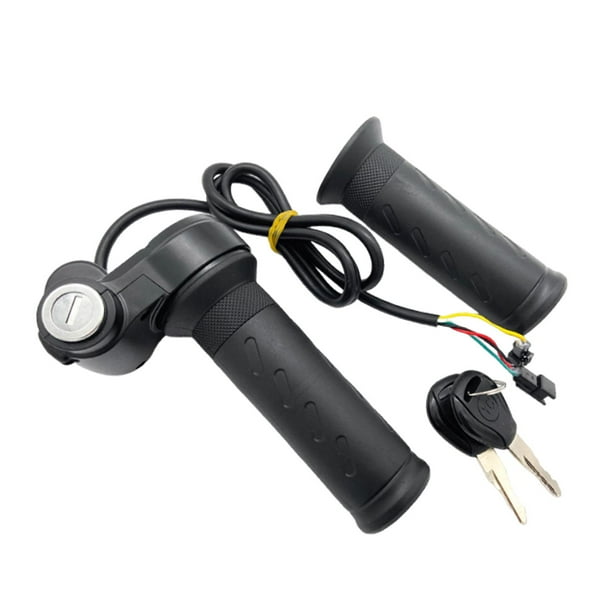 Puño del acelerador del manillar,Puño del acelerador con control de velocidad para manillar de bicicleta eléctrica,Cable del acelerador de puño giratorio para patinete izquierda y derecha