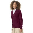thumbnail image 3 of Classroom School Uniforms Adult Cardigan Sweater 56434, M, Burgundy, 3 of 7