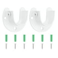 thumbnail image 1 of Soporte de barra de armario Uxcell, 2 piezas de soporte de armario con brida en forma de U de acero inoxidable para barra de 25 mm de diámetro, blanco, 1 of 7